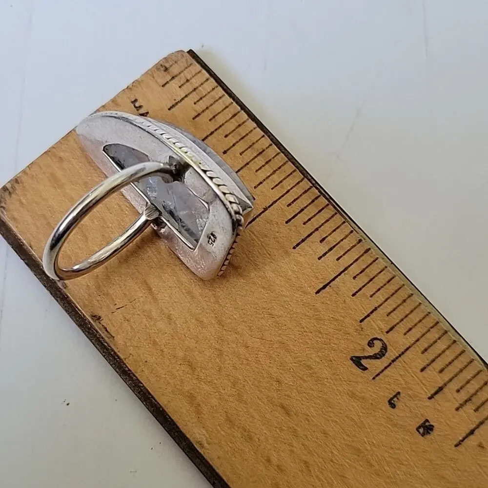 Sterling Silver Moonstone Cocktail Pinky‎ Ring 4.75 Feldspar Intuition Spiritual